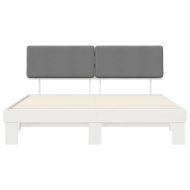 Леглова рамка с тапицирана гръбна част Светлосиво 180 x 200 cm