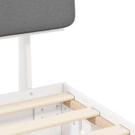 Леглова рамка с тапицирана гръбна част Светлосиво 180 x 200 cm