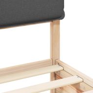 Леглова рамка с тапицирана гръбна част Тъмен сив 200 x 200 cm