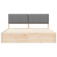 Леглова рамка с тапицирана гръбна част Светлосиво 180 x 200 cm