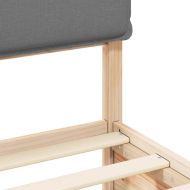 Леглова рамка с тапицирана гръбна част Светлосиво 180 x 200 cm