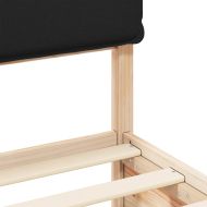 Леглова рамка с тапицирана гръбна част Черно 180 x 200 cm