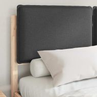 Леглова рамка с тапицирана гръбна част Тъмен сив 160 x 200 cm