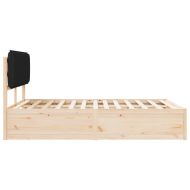 Леглова рамка с тапицирана гръбна част Черно 160 x 200 cm