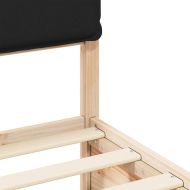 Леглова рамка с тапицирана гръбна част Черно 160 x 200 cm