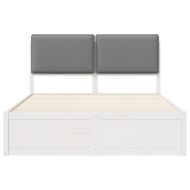 Леглова рамка с тапицирана гръбна част Светлосиво 160 x 200 cm