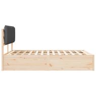 Леглова рамка с тапицирана гръбна част Тъмен сив 150 x 200 cm