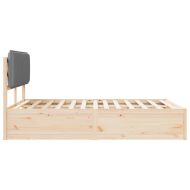 Леглова рамка с тапицирана гръбна част Светлосиво 140 x 200 cm