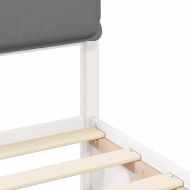 Леглова рамка с тапицирана гръбна част Светлосиво 140 x 200 cm