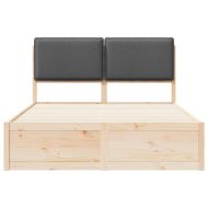 Леглова рамка с тапицирана гръбна част Тъмен сив 140 x 190 cm