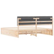 Леглова рамка с тапицирана гръбна част Тъмен сив 200 x 200 cm