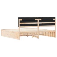 Леглова рамка с тапицирана гръбна част Черно 200 x 200 cm