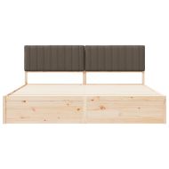 Леглова рамка с тапицирана гръбна част Таупе 200 x 200 cm