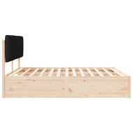 Леглова рамка с тапицирана гръбна част Черно 180 x 200 cm