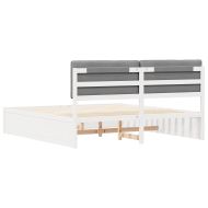 Леглова рамка с тапицирана гръбна част Светлосиво 180 x 200 cm