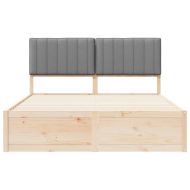 Леглова рамка с тапицирана гръбна част Светлосиво 160 x 200 cm