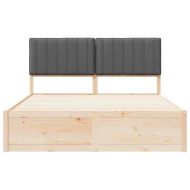 Леглова рамка с тапицирана гръбна част Тъмен сив 160 x 200 cm