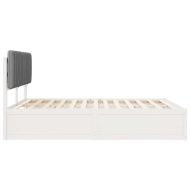 Леглова рамка с тапицирана гръбна част Светлосиво 160 x 200 cm