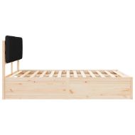 Леглова рамка с тапицирана гръбна част Черно 150 x 200 cm