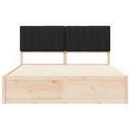 Леглова рамка с тапицирана гръбна част Черно 150 x 200 cm