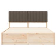 Леглова рамка с тапицирана гръбна част Таупе 150 x 200 cm