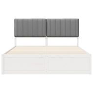 Леглова рамка с тапицирана гръбна част Светлосиво 150 x 200 cm