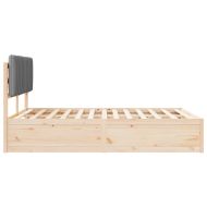 Леглова рамка с тапицирана гръбна част Светлосиво 140 x 200 cm