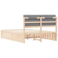 Леглова рамка с тапицирана гръбна част Светлосиво 140 x 200 cm