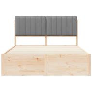 Леглова рамка с тапицирана гръбна част Светлосиво 140 x 190 cm