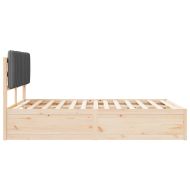 Леглова рамка с тапицирана гръбна част Тъмен сив 140 x 190 cm