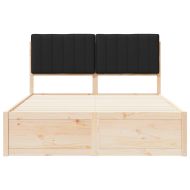 Леглова рамка с тапицирана гръбна част Черно 140 x 190 cm