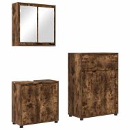 Комплект мебели за баня с рафт 3 pcs Димян дъб Инженерно дърво