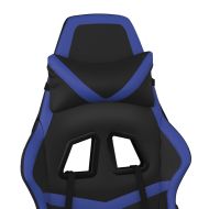 Масажен гейминг стол, черно и синьо, изкуствена кожа