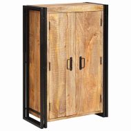 Витрина с врати Кафяво Масивно грубо мангово дърво и метал