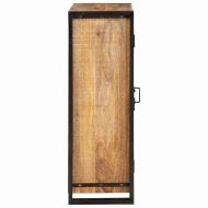 Витрина с врати Кафяво Масивно грубо мангово дърво и метал