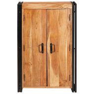 Витрина с врати Кафяво Масивна акациева дървесина и метал