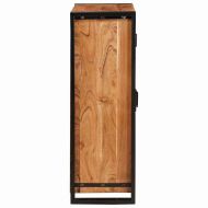 Витрина с врати Кафяво Масивна акациева дървесина и метал