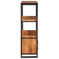 Рафт за книги с вратички Масивна акациева дървесина и метал