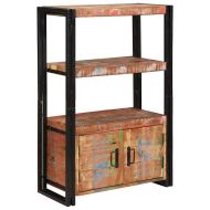 Рафт за книги с вратички Солидно рециклирано дърво и метал