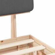 Леглова рамка с тапицирана гръбна част Тъмен сив 150 x 200 cm