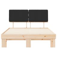 Леглова рамка с тапицирана гръбна част Черно 150 x 200 cm