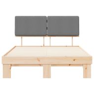 Леглова рамка с тапицирана гръбна част Светлосиво 140 x 200 cm