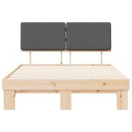 Леглова рамка с тапицирана гръбна част Тъмен сив 140 x 200 cm