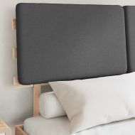 Леглова рамка с тапицирана гръбна част Тъмен сив 140 x 190 cm