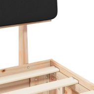 Леглова рамка с тапицирана гръбна част Черно 140 x 190 cm