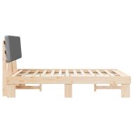 Леглова рамка с тапицирана гръбна част Светлосиво 120 x 190 cm