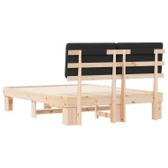 Леглова рамка с тапицирана гръбна част Черно 120 x 190 cm