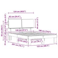 Леглова рамка с тапицирана гръбна част Таупе 120 x 190 cm