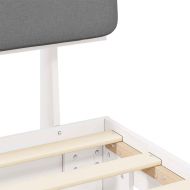 Леглова рамка с тапицирана гръбна част Светлосиво 90 x 200 cm