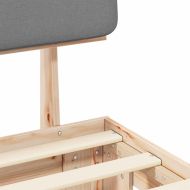 Леглова рамка с тапицирана гръбна част Светлосиво 80 x 200 cm